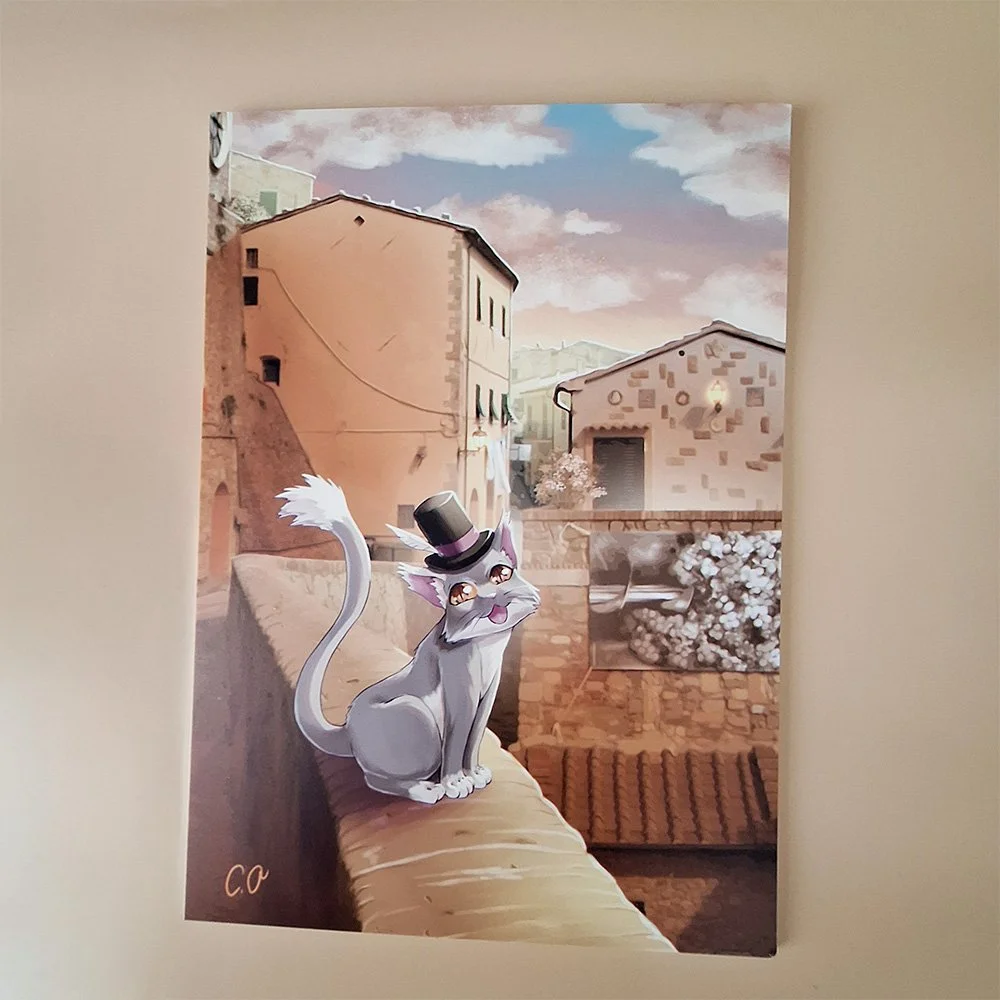 Cat on the Ledge-Canvas Print