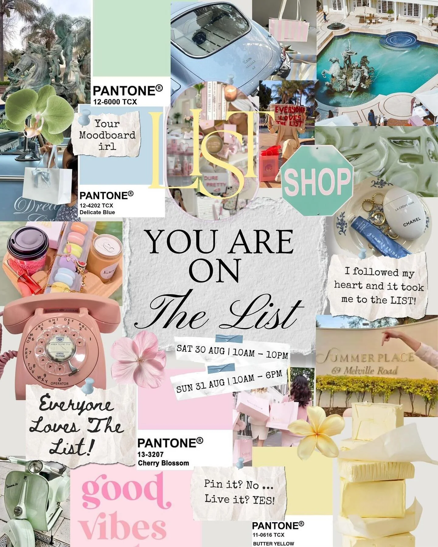 ✨ You are officially on The List ✨
A moodboard brought to life. The vibes, the brands, the energy - it&rsquo;s all here. This weekend, Summer Place transforms into the event of your moodboard dreams 💫

See you at #TheList 🪩

&mdash;&mdash;&mdash;&m