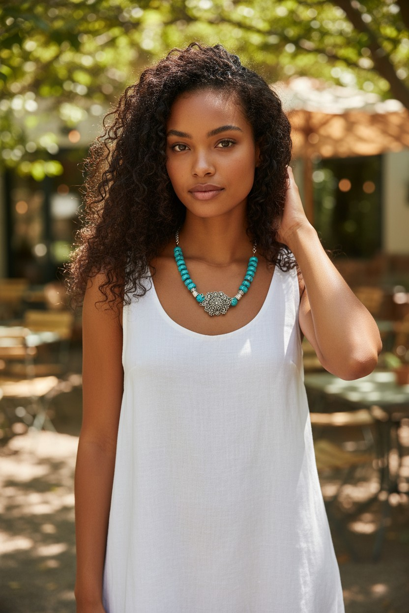 The Artisan Silver & Turquoise Mandala Necklace