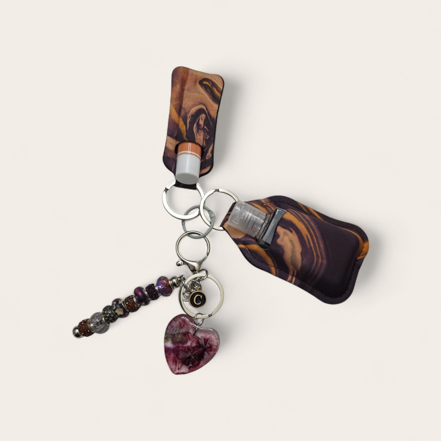 "Essentials" Personalized Resin & Marbled Keychain Set