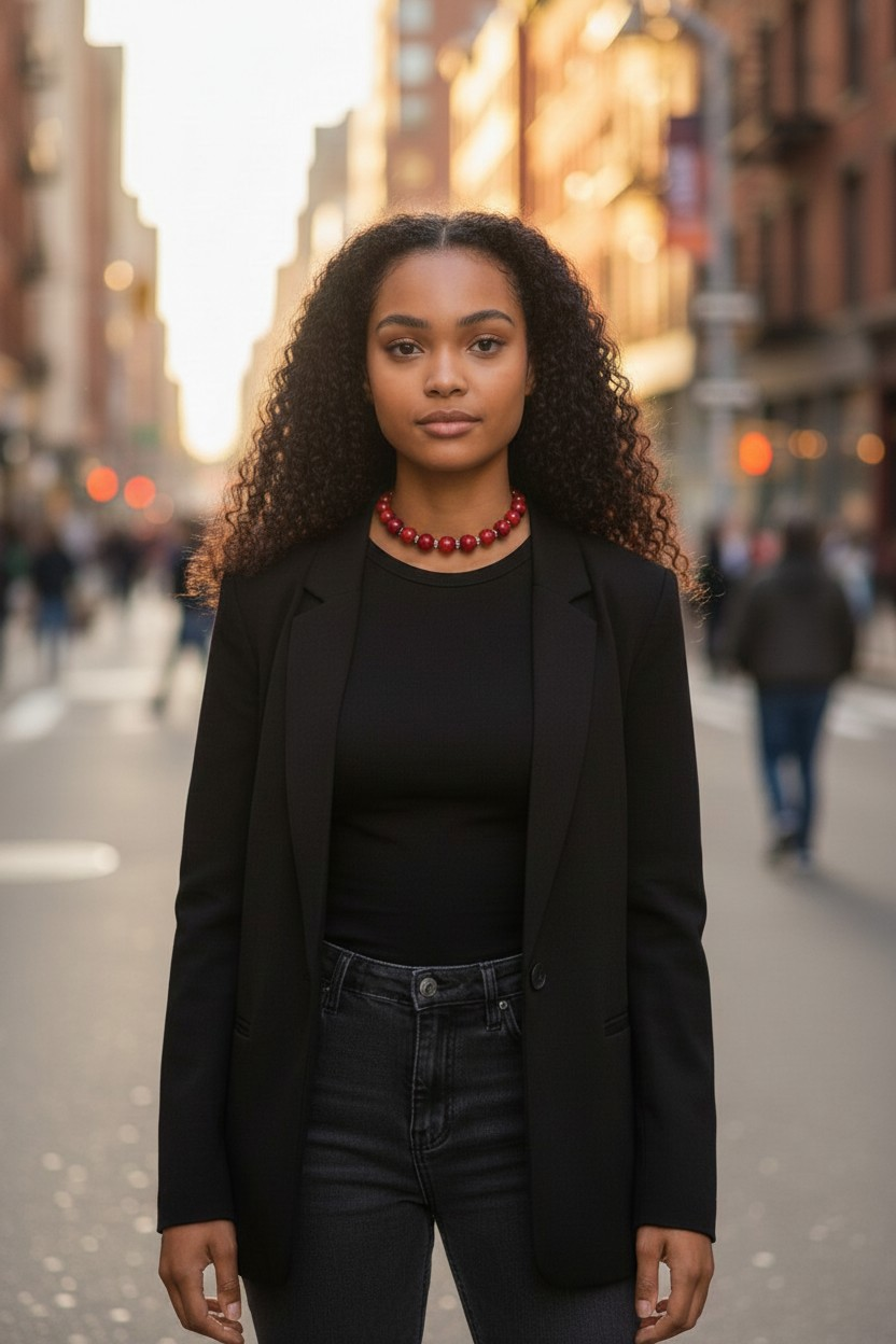 Marbled Crimson Power Necklace