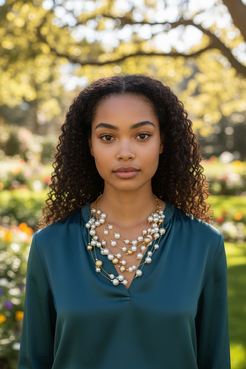 Gilded Pearl Cascade Necklace