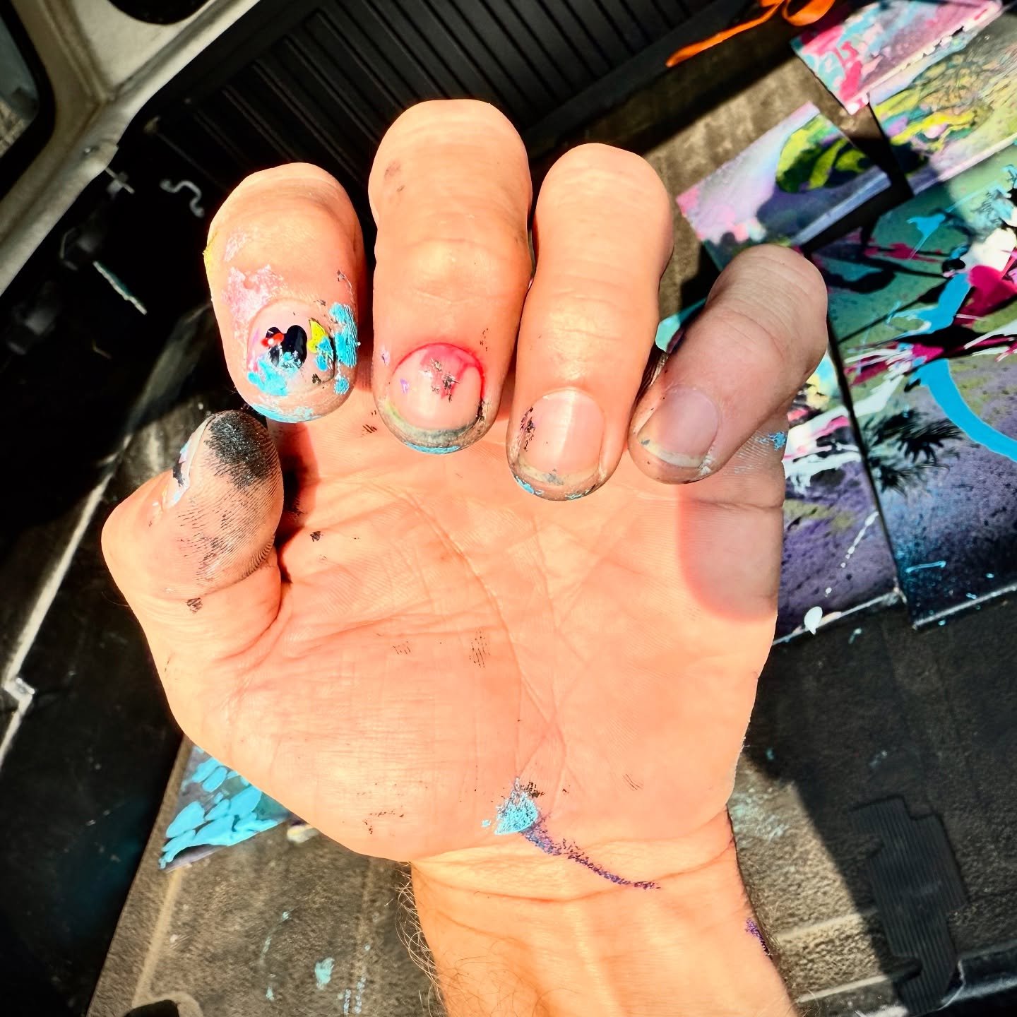 The paint on my nails is only pretty on the finger Kaylan (@polished_bypeace ) painted. Those @disney @minniemouse pointer finger vibes.