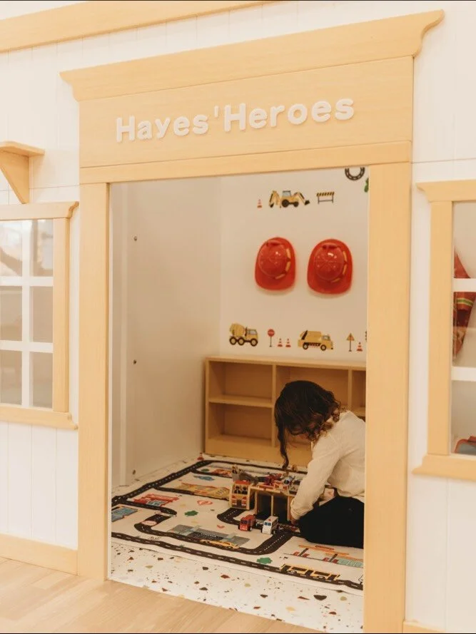 Playhouse Spotlight: Hayes&rsquo; Heroes 🦸🏻&zwj;♂️🚜🚒🚔🚨&hearts;️ Dedicating one of our playhouses to our son, Hayes, our &ldquo;Hazy,&rdquo; is so special to us. He is a beautiful boy with a vivid imagination and an encyclopedic love for Hot Whe