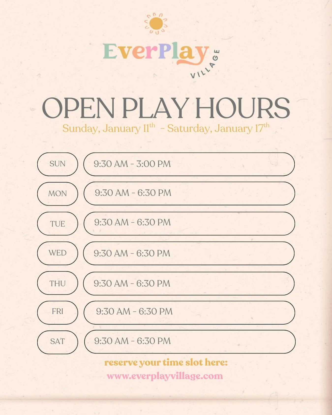 Come Play This Week 🫶 Open Play reservations are highly encouraged.  We can&rsquo;t wait to see you! 😌