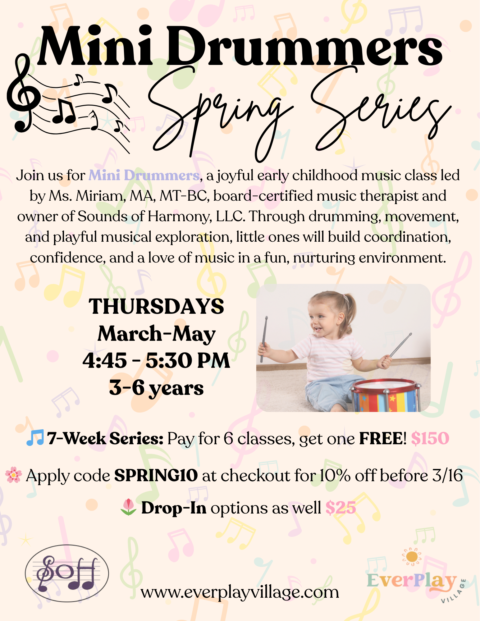 Mini-Drummers Spring Series (3/19-5/21)