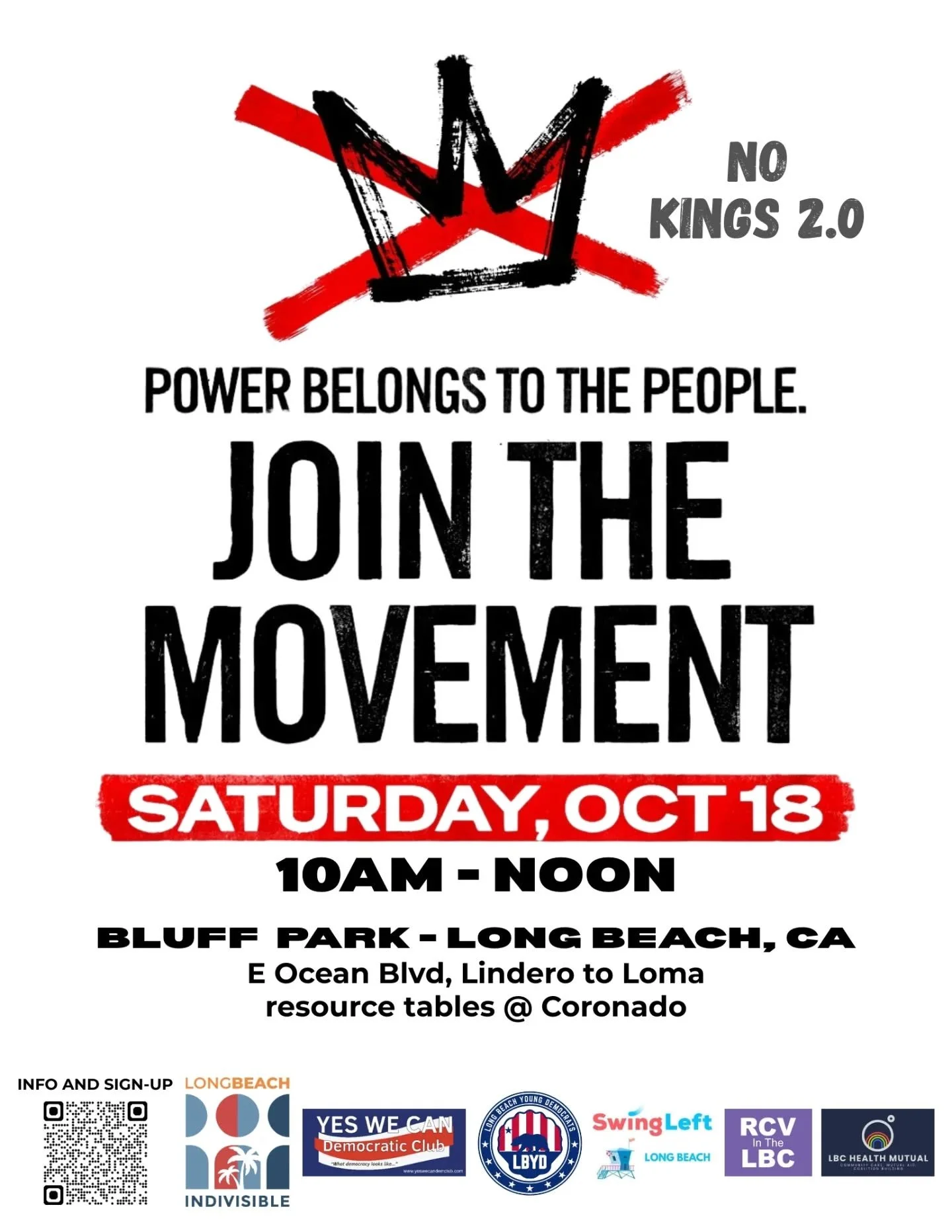 Power to the People! Come find us over at Bluff Park on Coronado educating Long Beach about Ranked Choice Voting, and how we can help restore democracy. Use the link in our bio if you'd like to join. There's plenty of shirts and flyers to go around!
