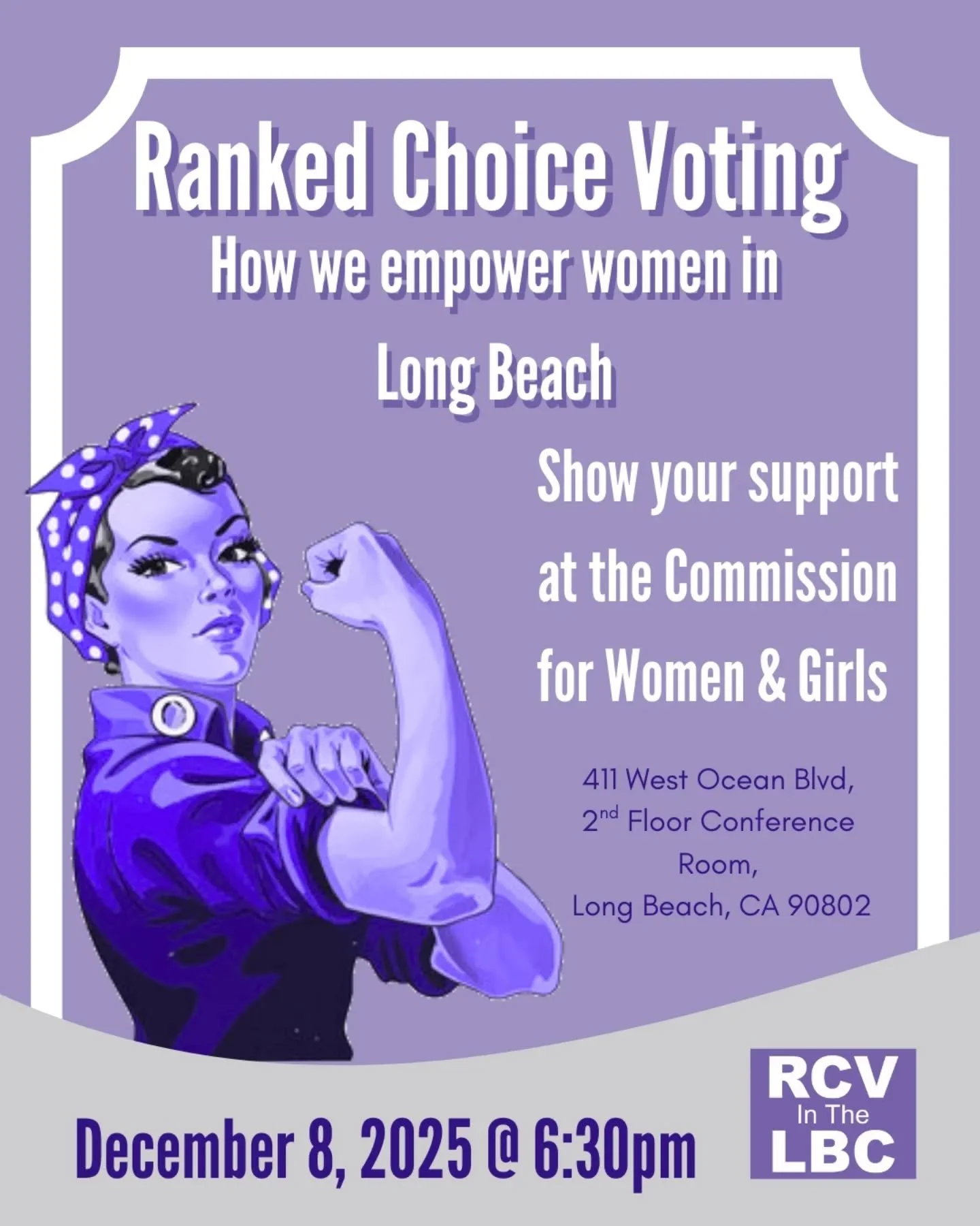 Our first time presenting RCV to the city! Please come out to support us by coming to the Commission of Women &amp; Girls meeting next Monday, December 8. Show them that Long Beach wants Ranked Choice!

#lbc #rcv #rcvinthelbc #rankedchoicevoting #pol
