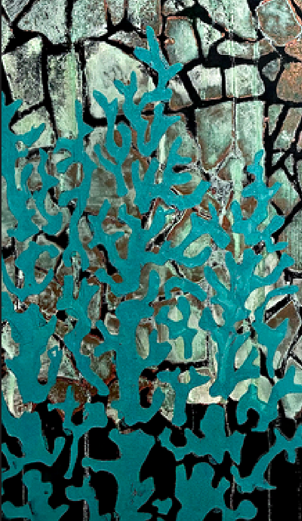 Eva Engel, Untitled #3, plaster, copper patina, 2021