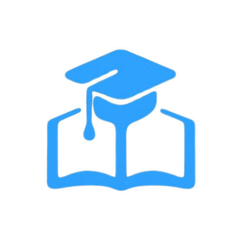 Icon of an open book with a graduation cap on top, symbolizing education or learning.
