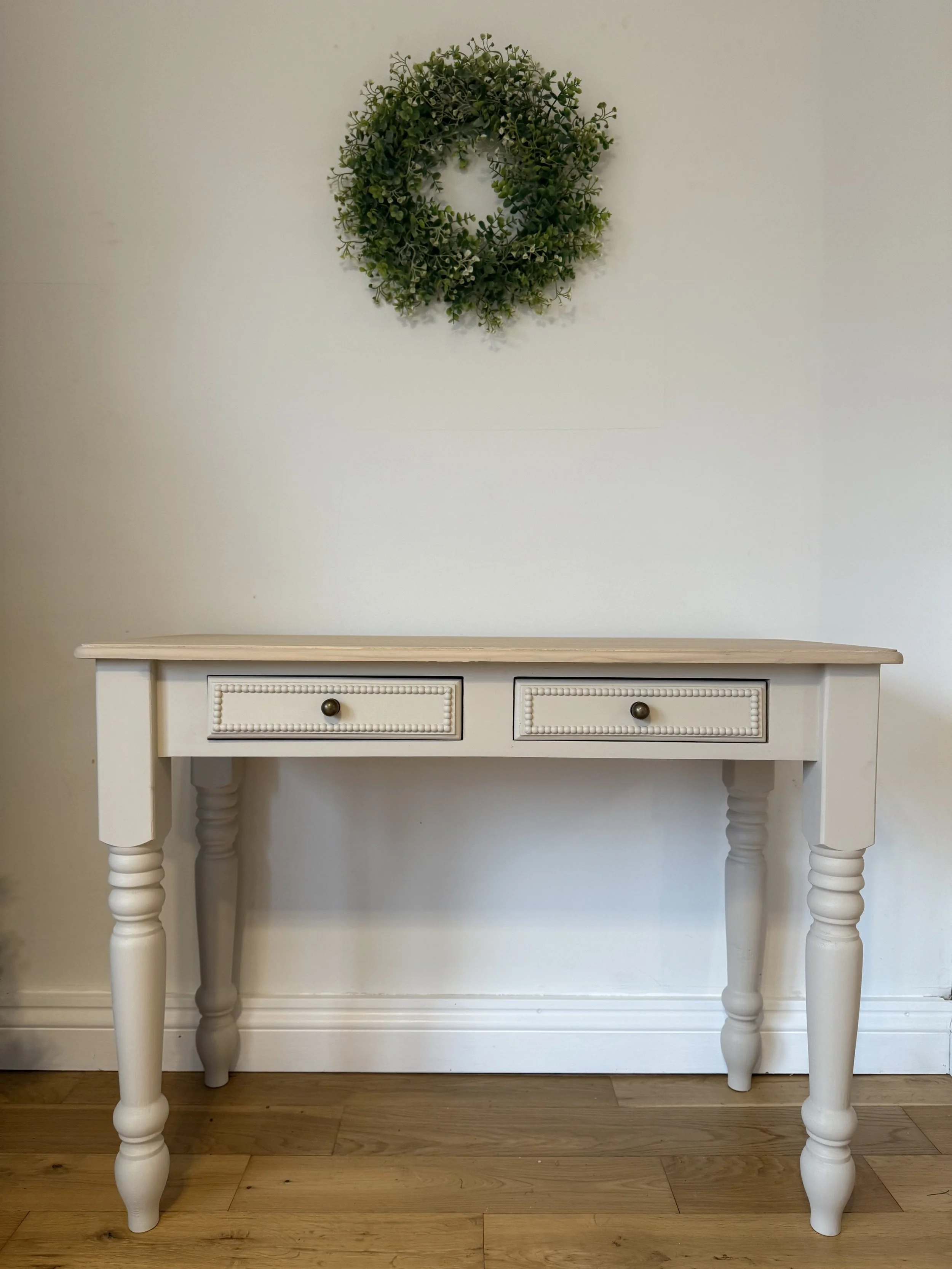 Upcycled Pine Console Table with Bobbin Detail Drawers