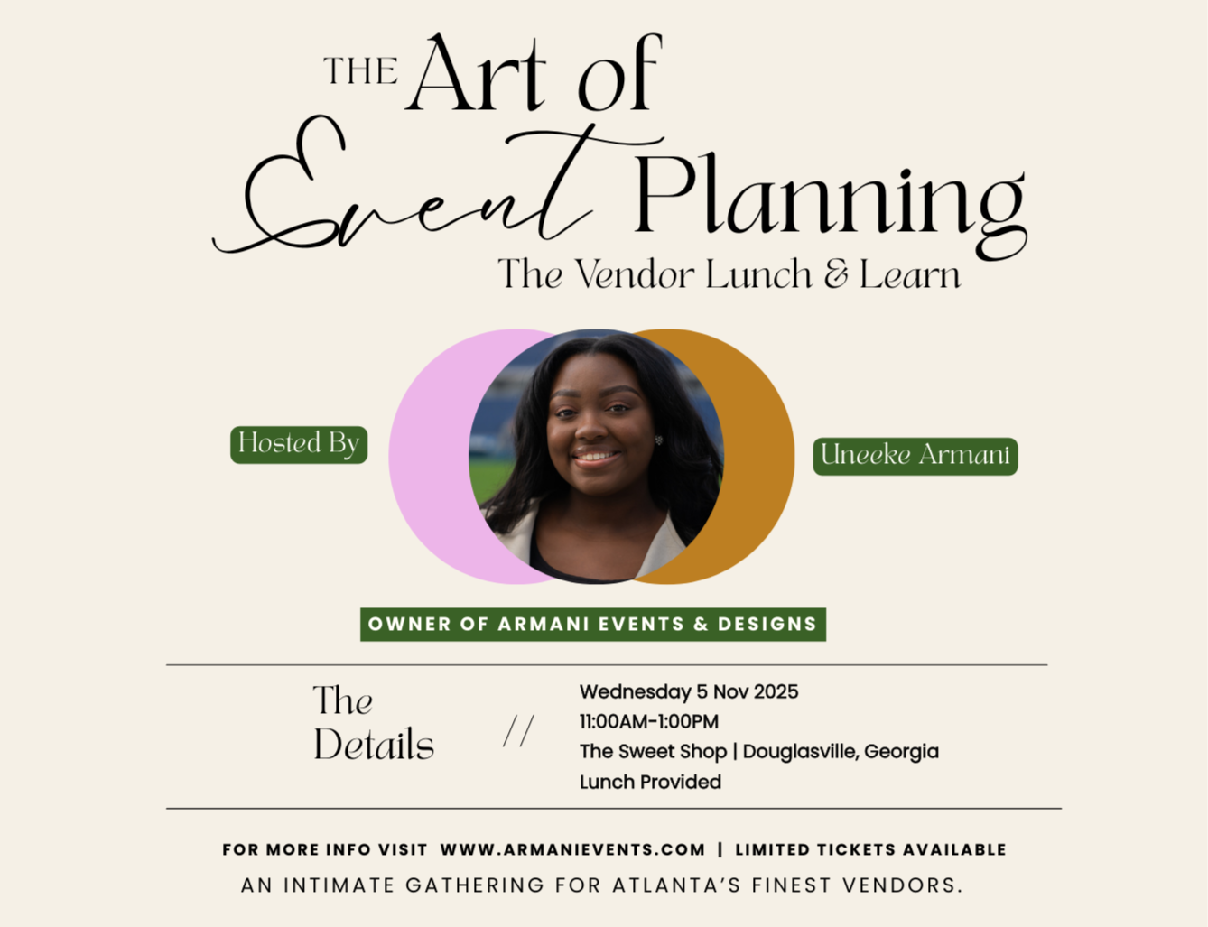 The Art of Event Planning: Vendor Lunch & Learn