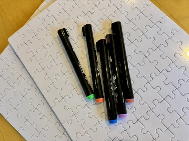 blank puzzles and markers
