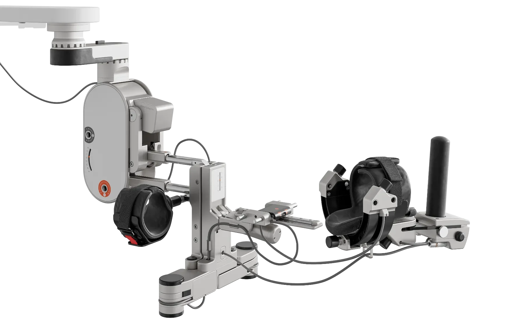 Vista de la unidad ArmeoSpring Pro con módulo distal preparado para terapia auto‑iniciada del miembro superior y posible integración con ManovoSpring. En España y Portugal es distribuido por Bayber
