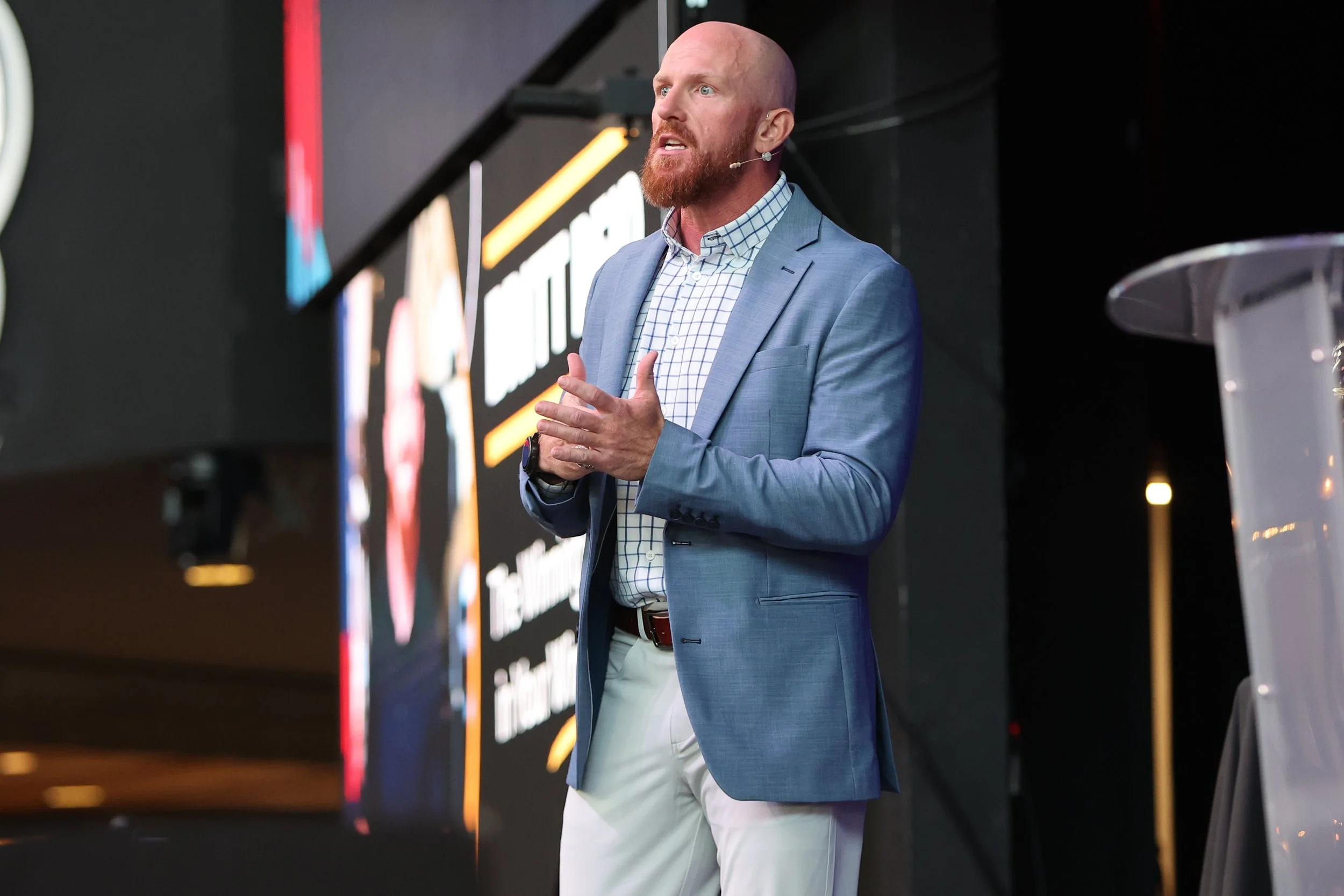 Britt Reid, speaking, former football coach, son of Andy Reid