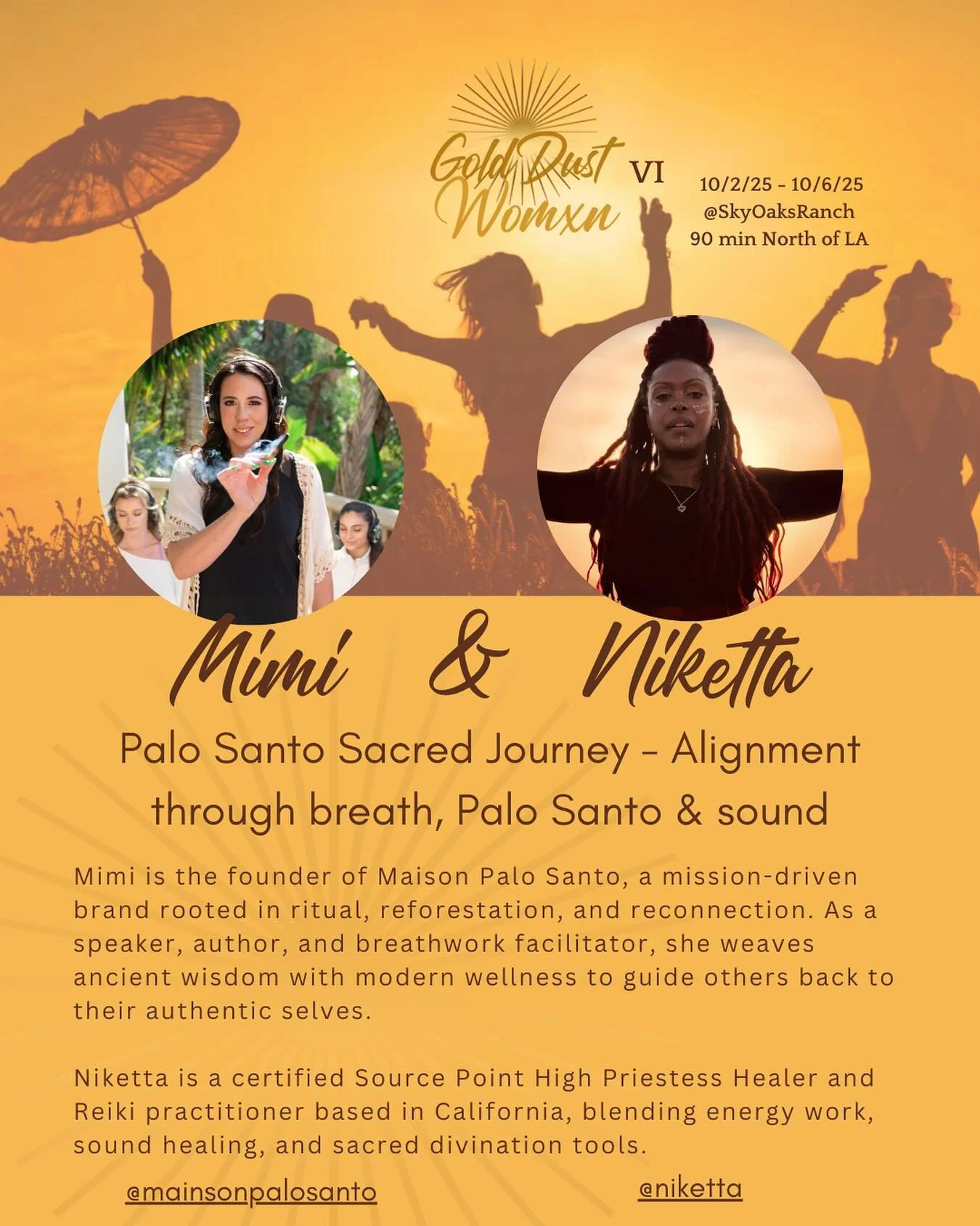 🌿✨ Ground. Heal. Soften. ✨🌿

We are so ready to welcome back @mimidaraa + @rooted_goddess_healing to Gold Dust Womxn VI: IGNITE 💫

Together they&rsquo;ll be guiding a grounding, healing, and soothing experiencean to reconnect with your body, your 