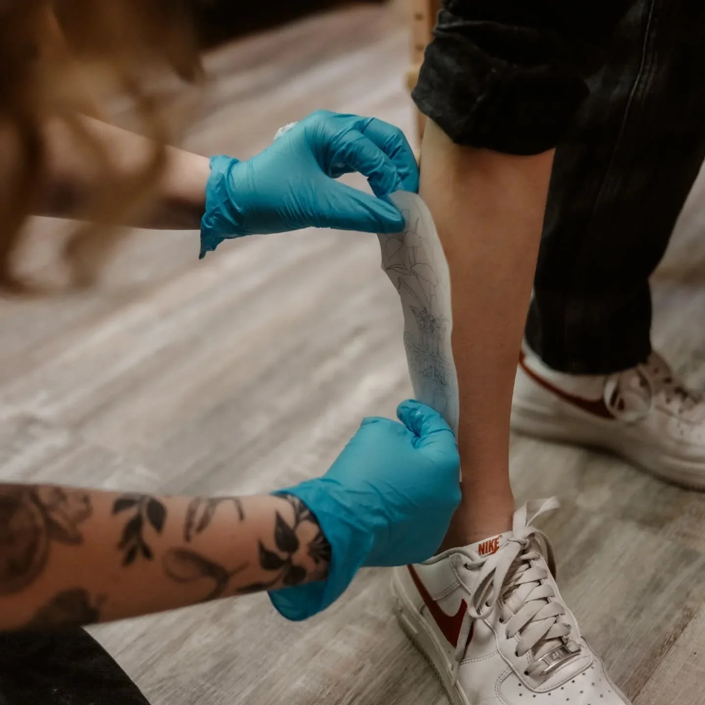 Stencil's on, and your artist is asking you to take a look, and you don't know what you're looking for because the drawing is still cute... 
This is your chance to check:
Does the design flow with your body? 
Does the size feel right? not too big or 