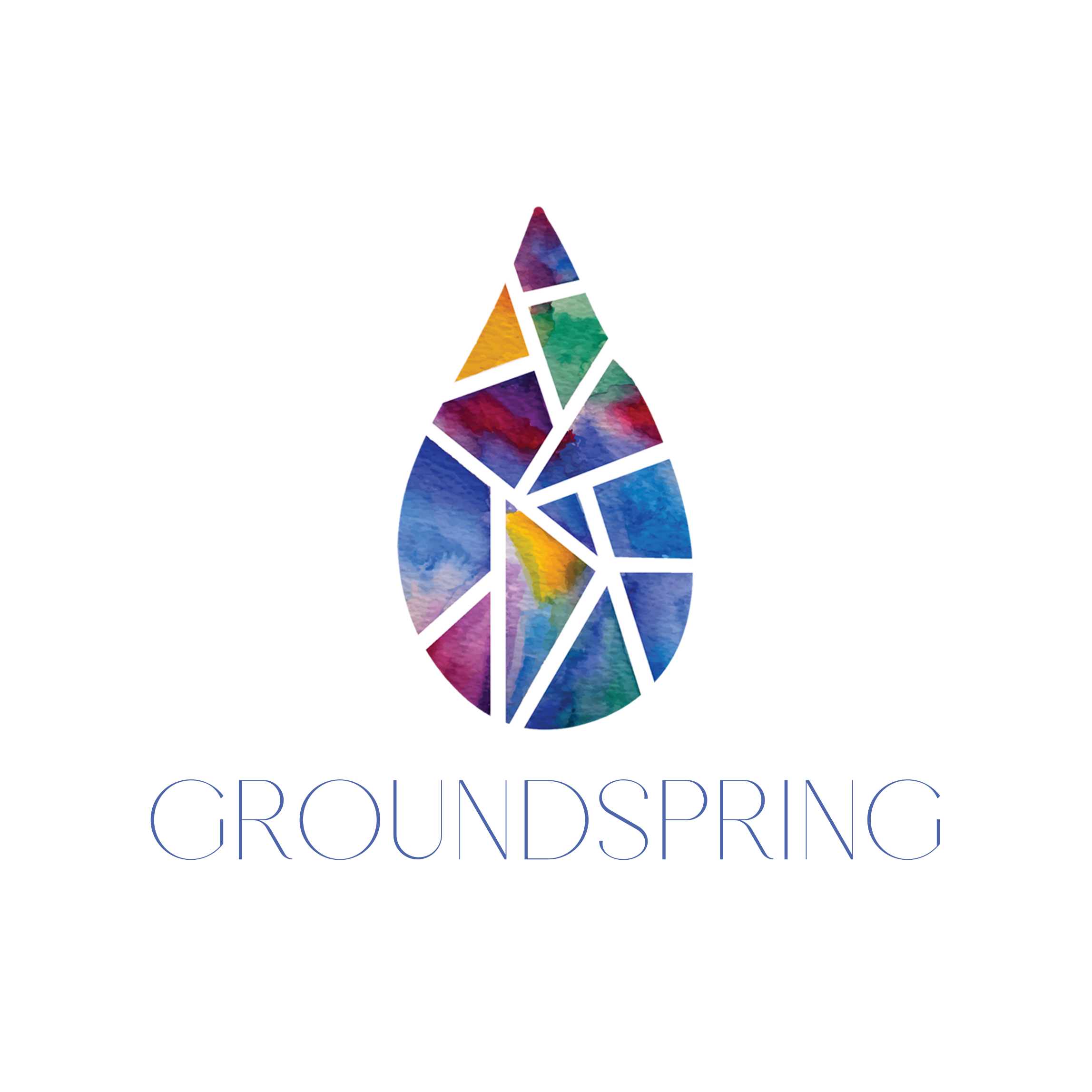 A colorful, mosaic-style raindrop icon with the word 'CLOUDS' underneath.