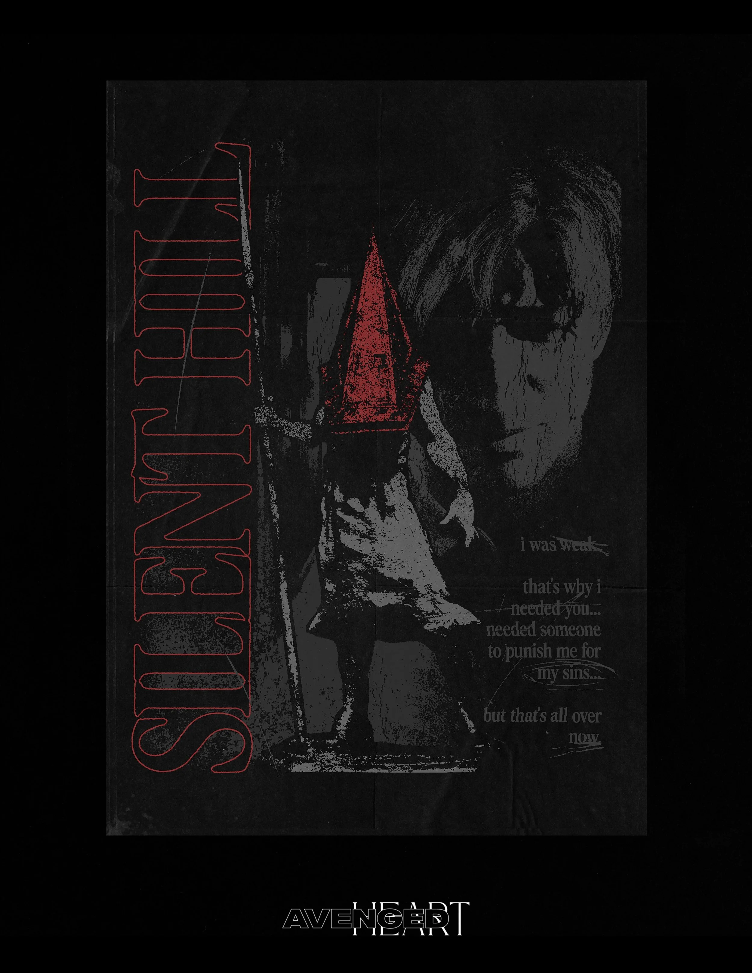 All my friends are making Silent Hill designs lately, so I need to step my game back up. 

Since the beginning, my favorite game series and character of all time that I got Pyramid Head tattooed down my ribcage 20 years ago.

Anyway, enjoy.

#graphic