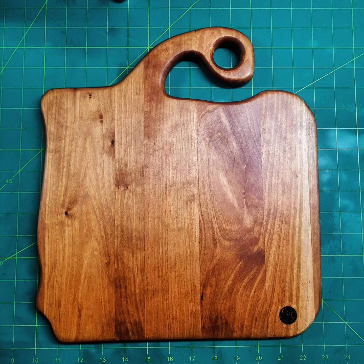 Dubbing this one the &quot;Drunken Pumpkin&quot;
.
Another charcuterie board from my cherry overstock, with a 13&quot;&times;13&quot; working surface, you can fit a lot of little bites in this one.
.
As always finished and sealed with @howard_product