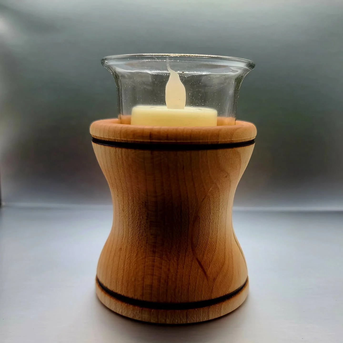 A simple Cherry tealight holder to brighten your day
.
A set of 6 of these for @mom3kjs , going to her co-workers for little Christmas gifts
.
These will be available on my website shortly, made to order with any simple styling and wood selection.
.
