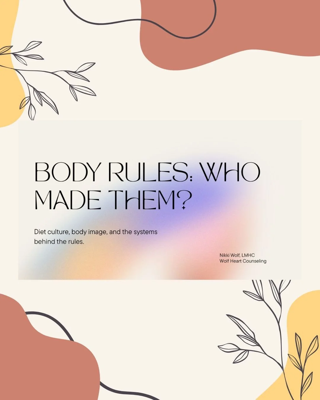 This week, I&rsquo;m talking with some middle schoolers and high schoolers for a social justice day at a local school about body image, diet culture, self advocacy, systemic messages, and weight stigma. 

When I do this work I&rsquo;m reminded how ea