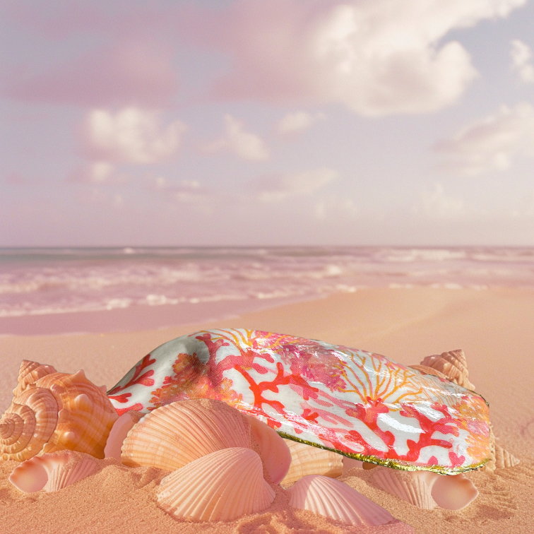 Coral Oyster Shell Jewelry/Trinket Dish