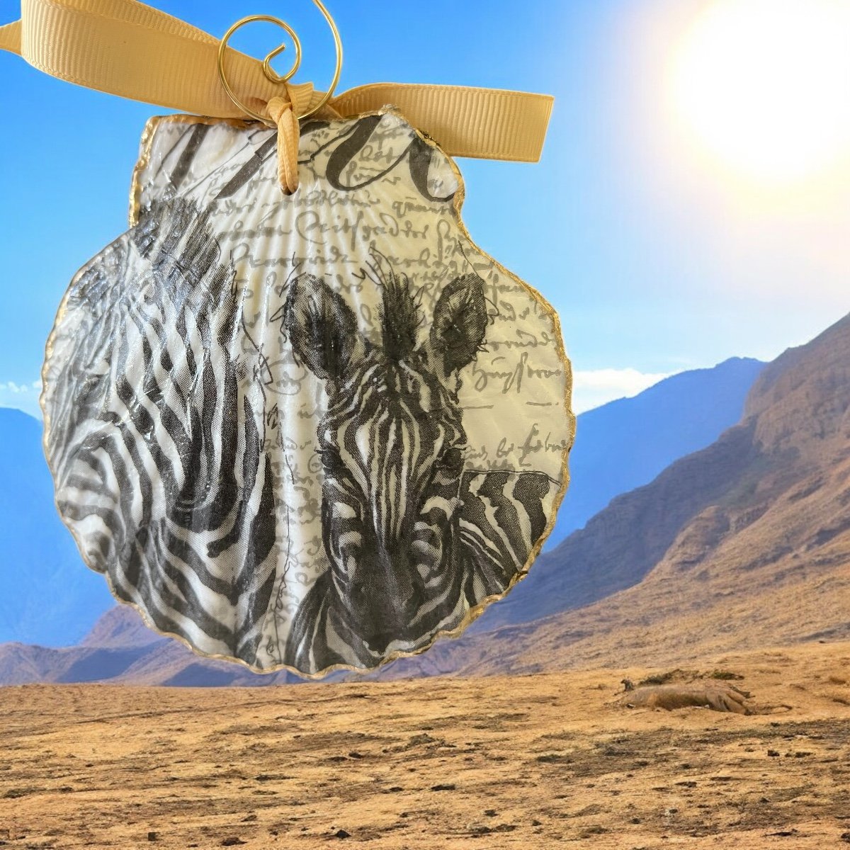 Zebra Pair Ornament Back
