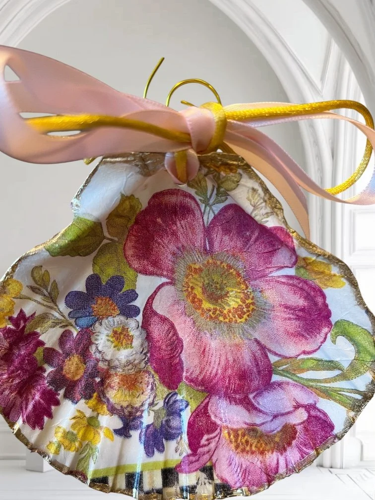 Pink Magnolia Decorative Shell Ornament Front