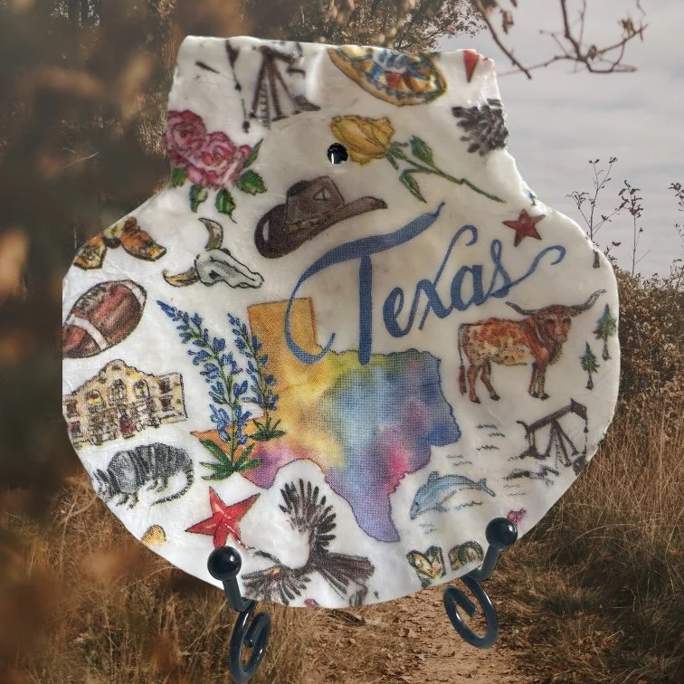 Texas Decorative Shell Ornament Front