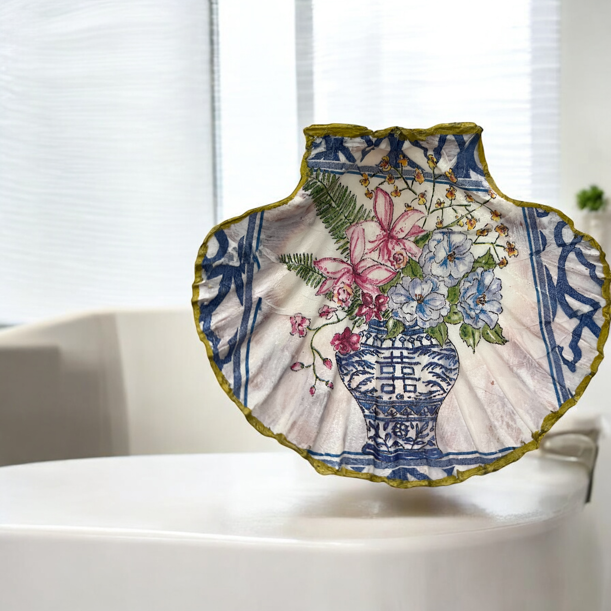 Blue and White Chinoiserie Jewelry Dish