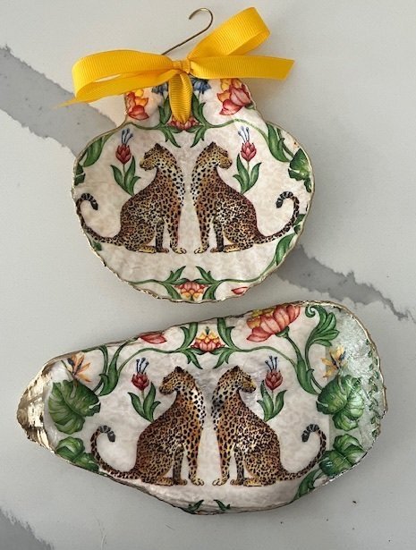 Twin Cheetahs Decorative Shell Ornament and Dish