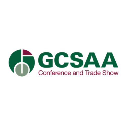 GCSAA logo with a golf flag icon and the text 'GCSAA Conference and Trade Show'