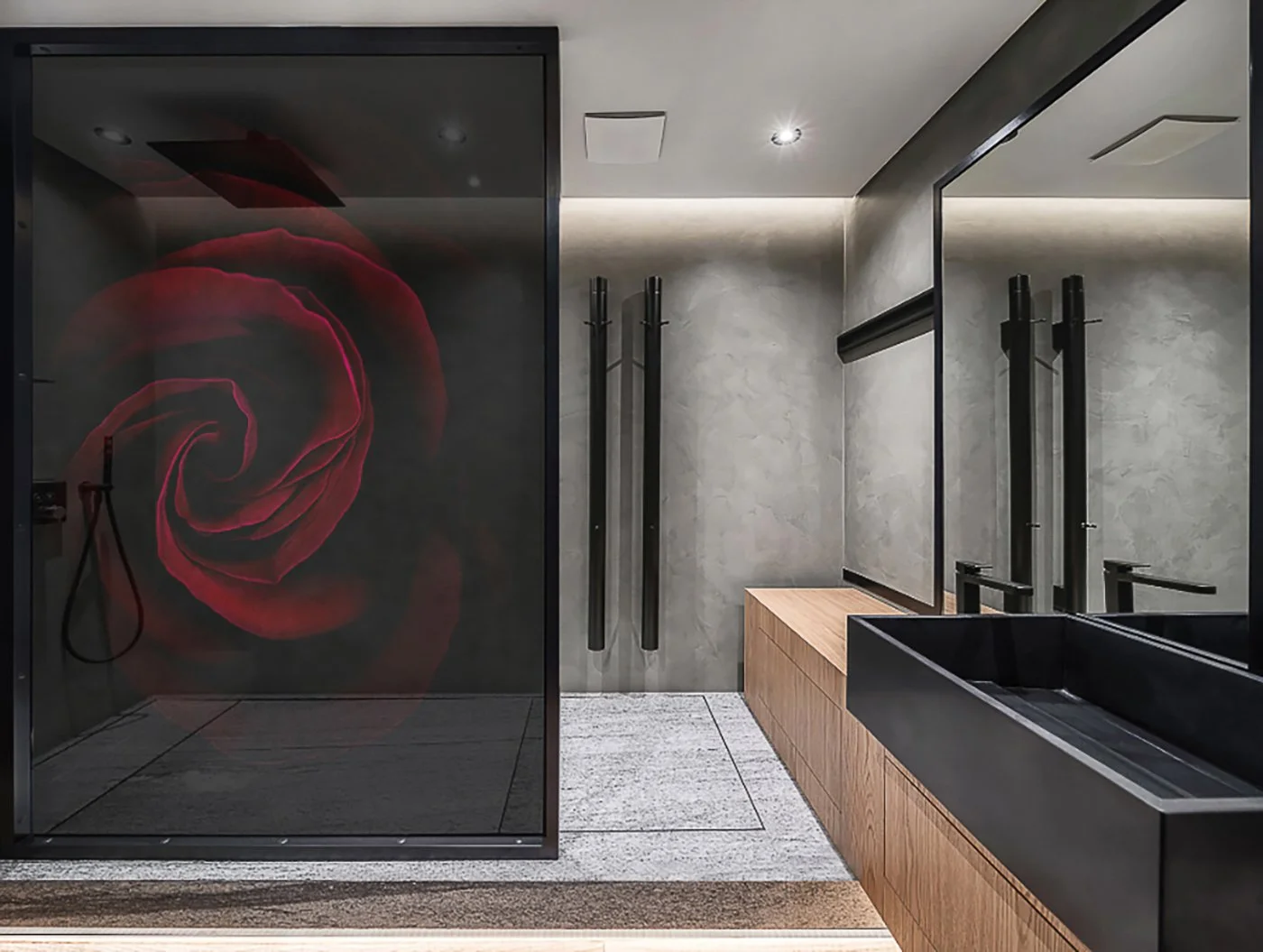 Digital print shower door with FGD Glass