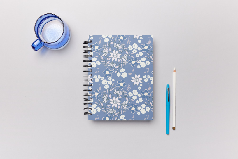 Abounding Floral Notes - Music notes Flowers and Foliage - Morning Colorway