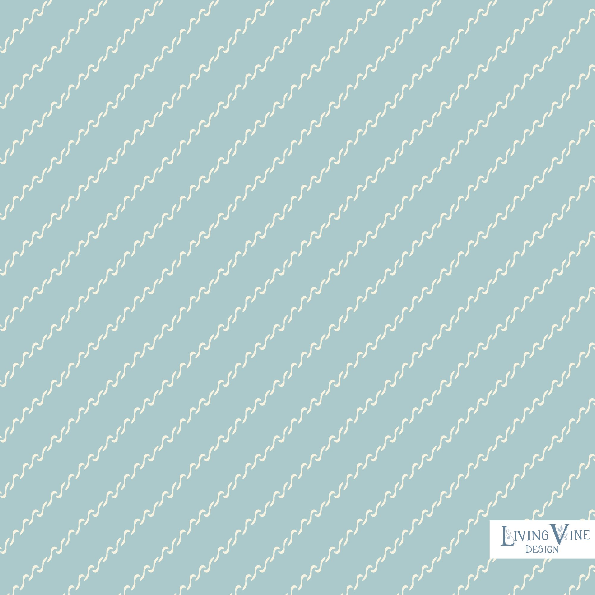 Latte Waves - Diagonal Organic Stripes - Afternoon Colorway