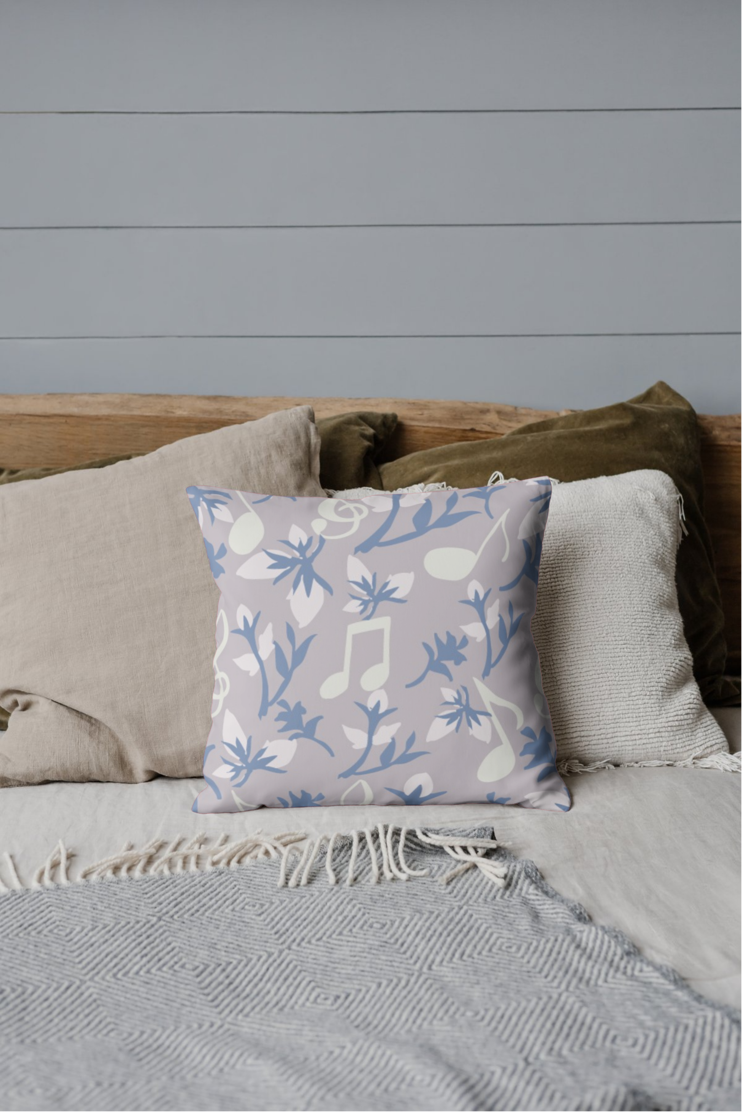 Hints of Floral Notes - Music Notes and Floral blossoms - Morning Colorway