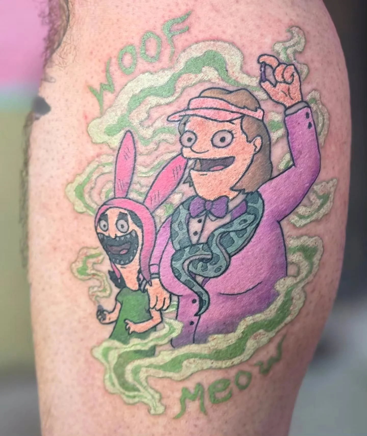 Nat Kinkle &amp; Louise playing with their stink bombs 💨 💣 

#bobsburgerstattoo #bobsburgers #stinkbombs #seattletattoo #ballard