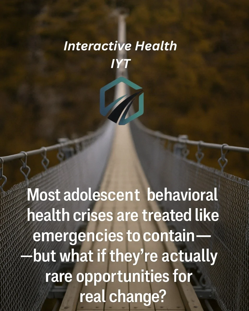 Most adolescent crises are treated as emergencies to contain. In reality, these moments create rare clinical openings where real change is possible.

When defenses fall away, the right intervention can spark insight, accountability, and long term tra