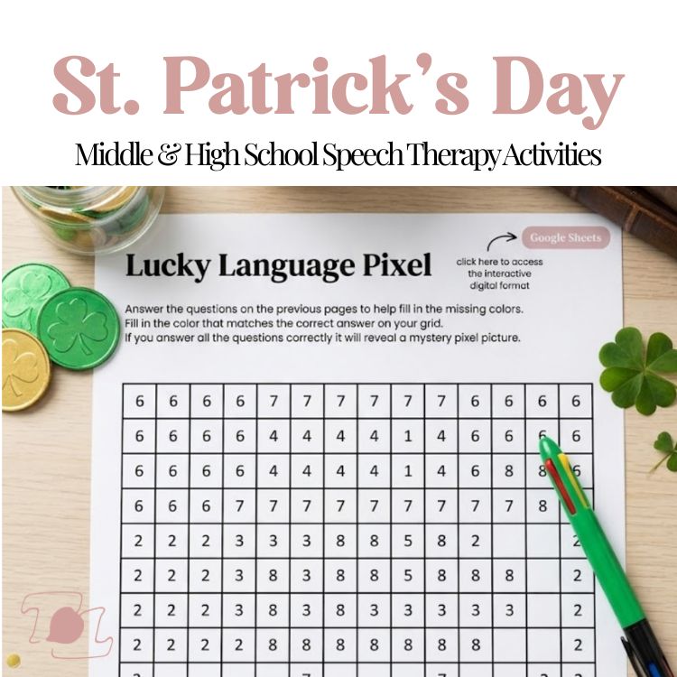 St. Patrick's Day Speech Therapy Activities | Middle &amp; High School SLP 