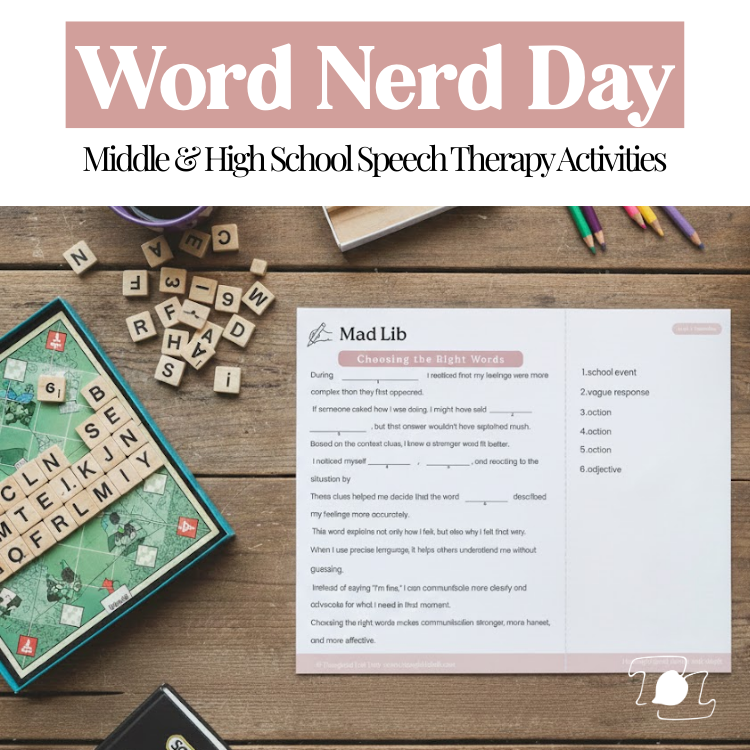 Word Nerd Day Speech Therapy Activities | Middle &amp; High School SLP