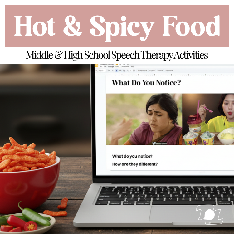Hot &amp; Spicy Food Day Speech Therapy Activities| Middle &amp; High School SLP