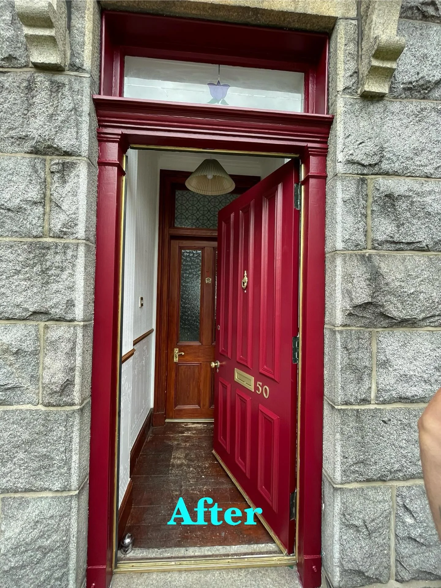 Front door facelift 🔨
This one had seen better days &mdash; flaky paint, chips, and surface damage throughout.
We stripped it back, repaired it properly with Repair Care Dry Flex, and finished it in Opaque Florentine Red. Solid, sharp, and built to 