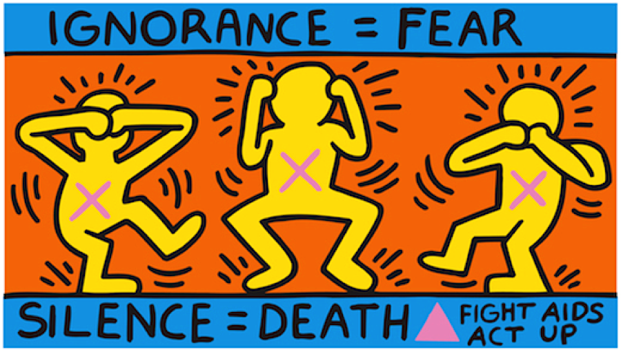 Silence equals death keith haring.png
