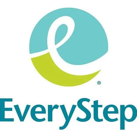 Logo with a lowercase 'e' inside a circle, with the text 'EveryStep' below.
