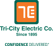 Logo of Tri-City Electric Co. with green text indicating established since 1895.