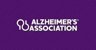 Alzheimer's Association logo on a purple background.