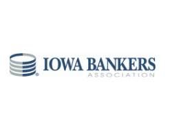 Logo of Iowa Bankers Association with a stylized bank building icon