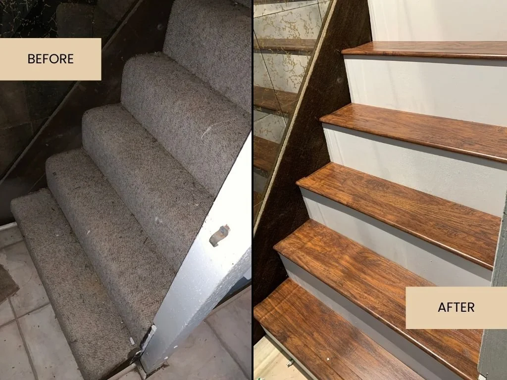 Stair Repair Before and After