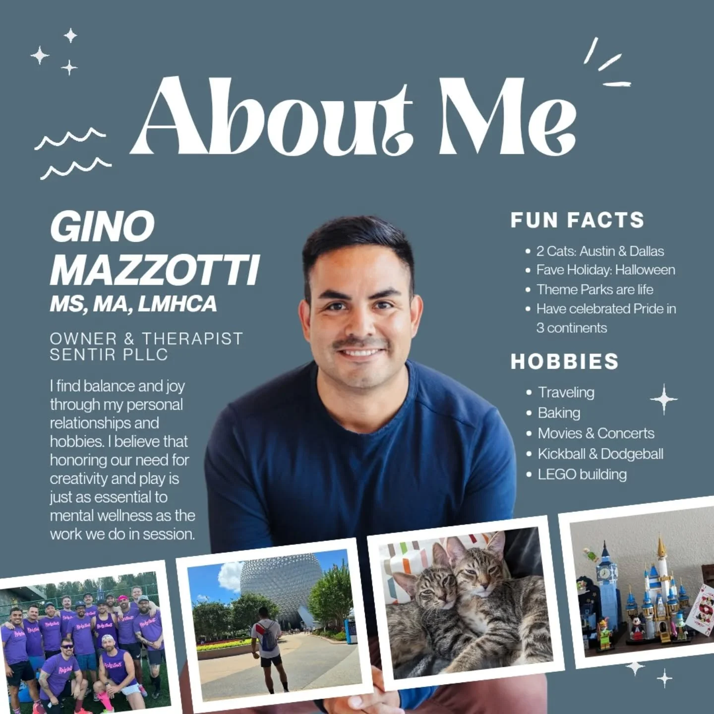 As a therapist I know balance isn't just a goal, it's a practice. From traveling to LEGO building, these are some of the ways I honor my own need for play and self-care.